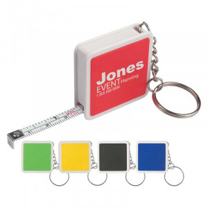 Square Tape Measure Key Tag Promotional Custom Imprinted With Logo
