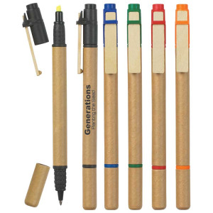 Dual Function Eco-Friendly Pen/Highlighter Promotional Custom Imprinted With Logo Dual Function Eco-Friendly Pen/Highlighter Promotional Custom Imprinted With Logo