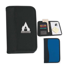 Small Microfiber Portfolio with Embossed PVC Trim Promotional Custom Imprinted With Logo Small Microfiber Portfolio with Embossed PVC Trim Promotional Custom Imprinted With Logo