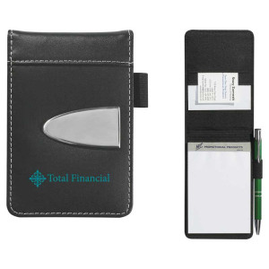 Eclipse Bonded Leather Flip Open Jotter Promotional Custom Imprinted With Logo Eclipse Bonded Leather Flip Open Jotter Promotional Custom Imprinted With Logo