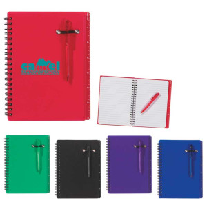 5 in. x 7 in. Spiral Notebook & Pen Promotional Custom Imprinted With Logo 5 in. x 7 in. Spiral Notebook & Pen Promotional Custom Imprinted With Logo