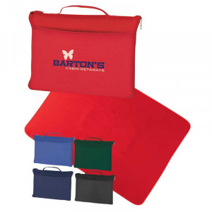 Fleece Travel Blanket Promotional Custom Imprinted With Logo Fleece Travel Blanket Promotional Custom Imprinted With Logo