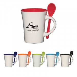 10 oz. Blanco Spooner Mug Promotional Custom Imprinted With Logo