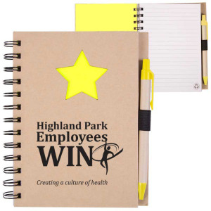 Recycle Die Cut Notebook: Star Promotional Custom Imprinted With Logo Recycle Die Cut Notebook: Star Promotional Custom Imprinted With Logo