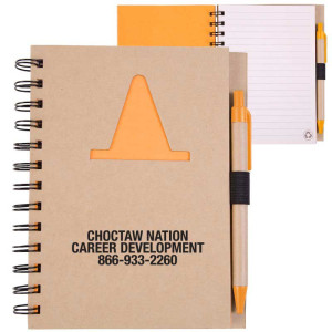 Recycle Die Cut Notebook: Construction Cone Promotional Custom Imprinted With Logo Recycle Die Cut Notebook: Construction Cone Promotional Custom Imprinted With Logo