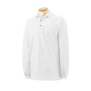 Gildan Cotton Pique Long-Sleeve Sport Shirt - White Promotional Custom Imprinted With Logo Gildan Cotton Pique Long-Sleeve Sport Shirt - White Promotional Custom Imprinted With Logo