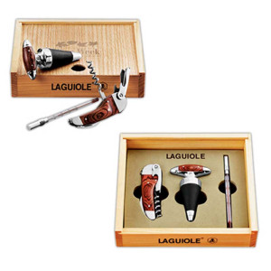 Laguiole Trios 3-Piece Wine Set Promotional Custom Imprinted With Logo Laguiole Trios 3-Piece Wine Set Promotional Custom Imprinted With Logo