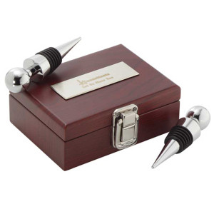 Executive Collection Wine Stopper Set Promotional Custom Imprinted With Logo