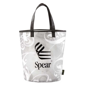 Laminated Basket Swirl Tote Promotional Custom Imprinted With Logo