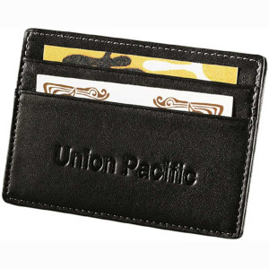 Millenium Leather Card Wallet Promotional Custom Imprinted With Logo