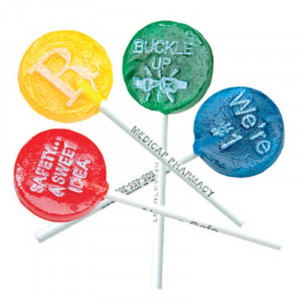 Basic Flavors Lollypop - Imprint on Stick Promotional Custom Imprinted With Logo