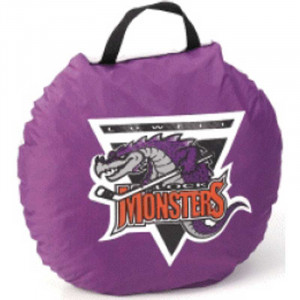 Round Pillow Stadium Cushion (Color Fabric One Side) - 17in. Dia. Promotional Custom Imprinted With Logo