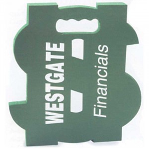 Dollar Sign Stadium Cushion - 13in. x 14in. Promotional Custom Imprinted With Logo