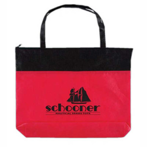 Non-Woven Zippered Tote with Gusset Promotional Custom Imprinted With Logo