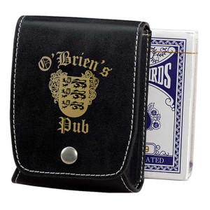 Single-Deck Card Caddie with Cards Promotional Custom Imprinted With Logo