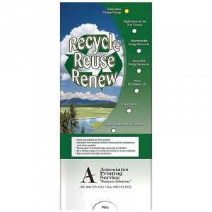 Pocket Slider: Recycle, Reuse, Renew Promotional Custom Imprinted With Logo