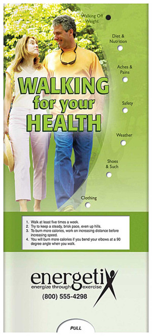 Pocket Slider: Walking For Your Health Promotional Custom Imprinted With Logo Pocket Slider: Walking For Your Health Promotional Custom Imprinted With Logo