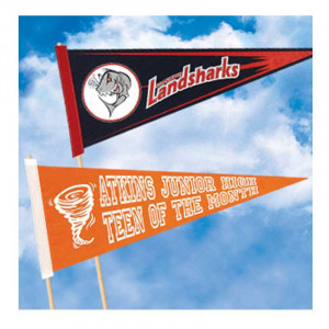 9 inch x 24 inch Pennant Promotional Custom Imprinted With Logo