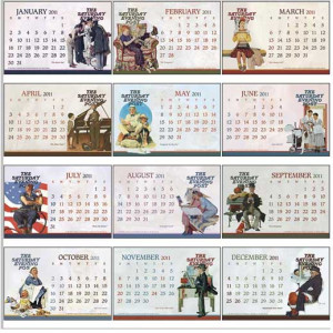 Desk Tent Calendar - The Saturday Evening Post - Large Promotional Custom Imprinted With Logo Desk Tent Calendar - The Saturday Evening Post - Large Promotional Custom Imprinted With Logo