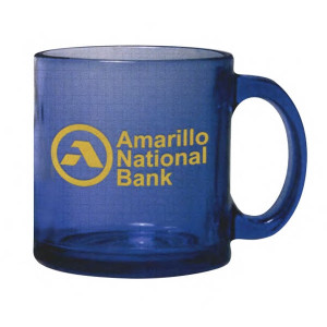 13 oz Colored Glass Mug Promotional Custom Imprinted With Logo