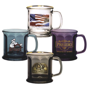 13 oz Presidential Optic Glass Mug Promotional Custom Imprinted With Logo