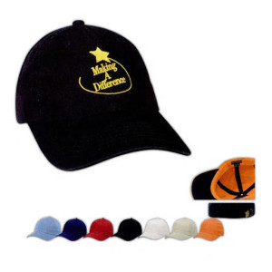 Washed Chino Cap - Heat Transfer Imprint Promotional Custom Imprinted With Logo