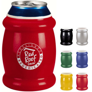 Metallic Can Koozie Promotional Custom Imprinted With Logo