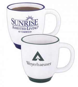 12 oz Two Tone Bistro Mug Promotional Custom Imprinted With Logo