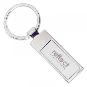 Rectangle - Metal Key Chain Promotional Custom Imprinted With Logo Rectangle - Metal Key Chain Promotional Custom Imprinted With Logo