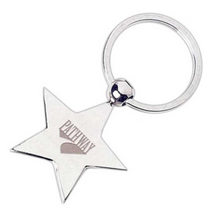 Star - Metal Key Chain Promotional Custom Imprinted With Logo