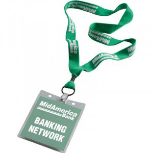 1 in. Knitted Cotton Lanyard with Metal Crimp and Metal Split-ring Promotional Custom Imprinted With Logo