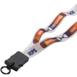 1/2 in. Economy Dye-Sublimated Lanyard with Snap-Buckle Release and O-ring Promotional Custom Imprinted With Logo