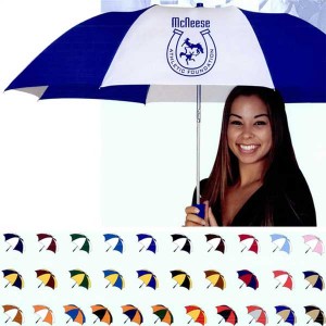 Sporty Two-Tone Automatic Folding Umbrella Promotional Custom Imprinted With Logo