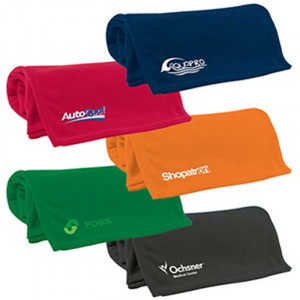 Cozy Fleece Blanket Promotional Custom Imprinted With Logo Cozy Fleece Blanket Promotional Custom Imprinted With Logo