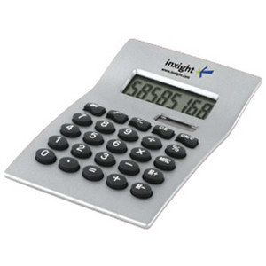 Curvaceous Metal Calculator Promotional Custom Imprinted With Logo Curvaceous Metal Calculator Promotional Custom Imprinted With Logo