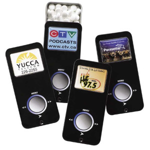 MP3 Player Tin Promotional Custom Imprinted With Logo