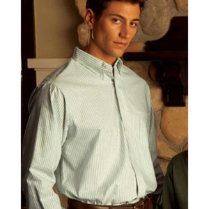 Van Heusen Long-Sleeve Wrinkle-Resistant Oxford - Color Promotional Custom Imprinted With Logo