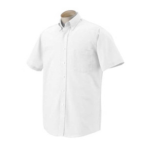Van Heusen Short-Sleeve Wrinkle-Resistant Oxford - White Promotional Custom Imprinted With Logo Van Heusen Short-Sleeve Wrinkle-Resistant Oxford - White Promotional Custom Imprinted With Logo