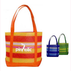 Poly Pro Patterned Boat Tote Promotional Custom Imprinted With Logo