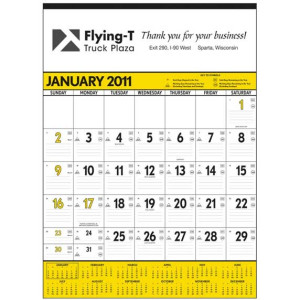 Wall Calendar - Yellow & Black Promotional Custom Imprinted With Logo Wall Calendar - Yellow & Black Promotional Custom Imprinted With Logo