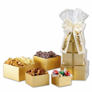Deluxe Tower of Snax Promotional Custom Imprinted With Logo Deluxe Tower of Snax Promotional Custom Imprinted With Logo