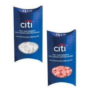 Powermints Pillow Box - 1.5 Oz Promotional Custom Imprinted With Logo Powermints Pillow Box - 1.5 Oz Promotional Custom Imprinted With Logo