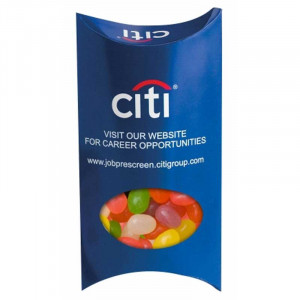 Jelly Beans Pillow Box - 1.5 Oz Promotional Custom Imprinted With Logo Jelly Beans Pillow Box - 1.5 Oz Promotional Custom Imprinted With Logo