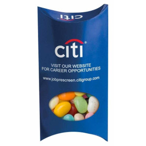 Gourmet Jelly Beans Pillow Box - 1.5 Oz Promotional Custom Imprinted With Logo