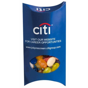 Jelly Bellys Pillow Box - 1.5 Oz Promotional Custom Imprinted With Logo