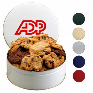 Gourmet Cookie Tin (24 Cookies) Promotional Custom Imprinted With Logo