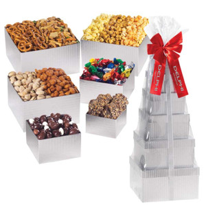 Tower of Savory Snax Promotional Custom Imprinted With Logo