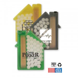 House Shaped Pick n Mints Promotional Custom Imprinted With Logo House Shaped Pick n Mints Promotional Custom Imprinted With Logo