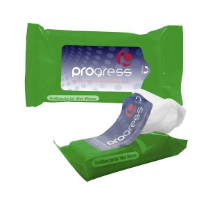 Tek-Wipes Antibacterial Wet Wipes in a Pouch Promotional Custom Imprinted W Logo