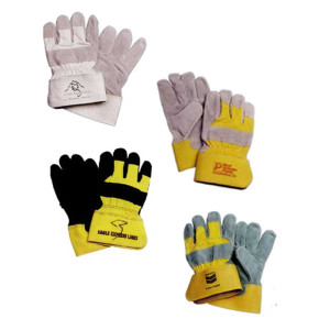 White/Gray Leather Palm Gloves Promotional Custom Imprinted With Logo
